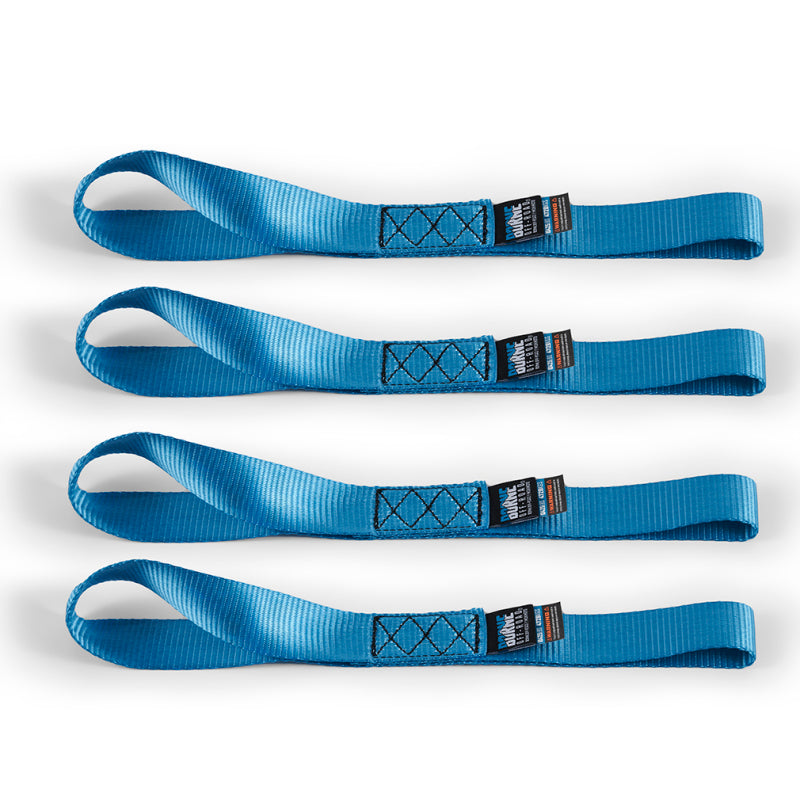 Borne Off-Road Soft Loop Tie-Down Straps (4-Pack) Blue