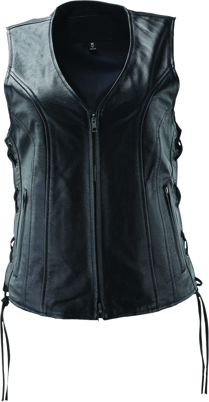 River Road Sapphire Leather Vest Black Womens - Large 94446