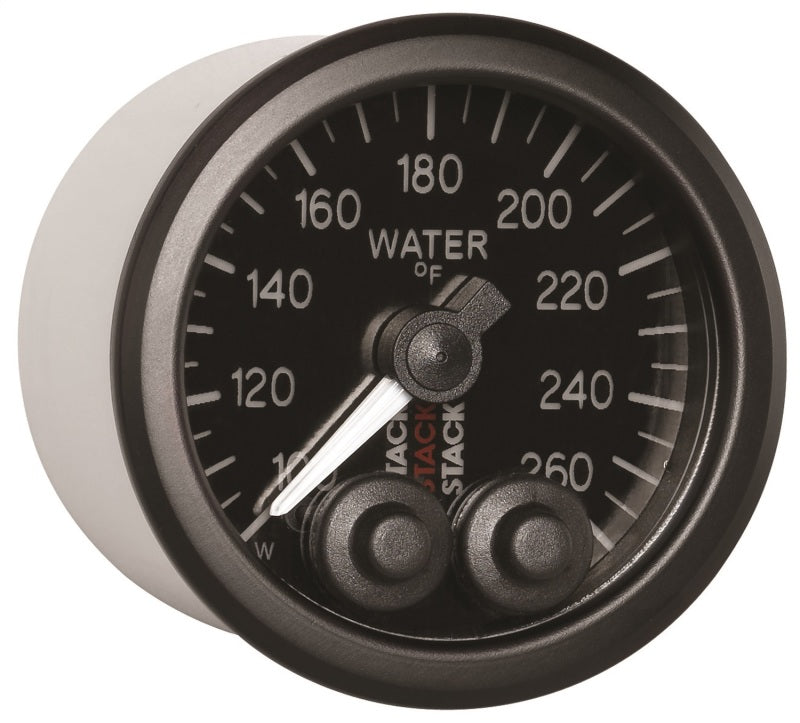 Autometer Stack Pro Control 52mm 100-260 deg F Water Temp Gauge - Black (1/8in NPTF Male) ST3508