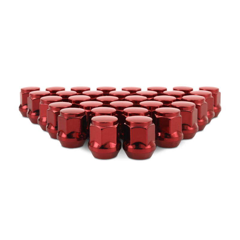 Mishimoto Steel Acorn Lug Nuts M14 x 1.5 - 32pc Set - Red MMLG-AC1415-32RD