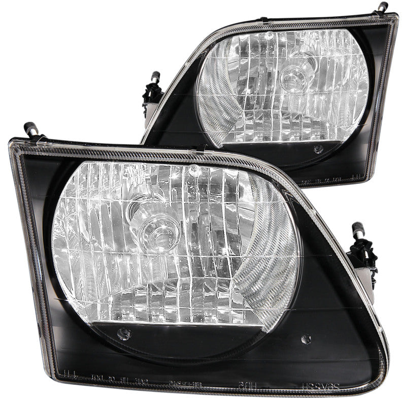 ANZO 1997.5-2003 Ford F-150 Crystal Headlights Black G2 111083