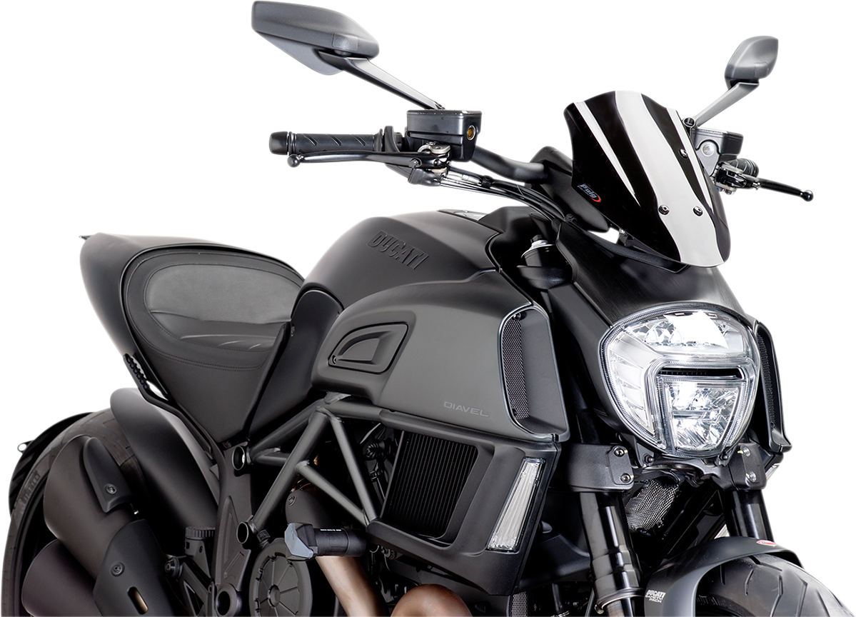 PUIG HI-TECH PARTS New Generation Windscreen - Black - Diavel 7592N