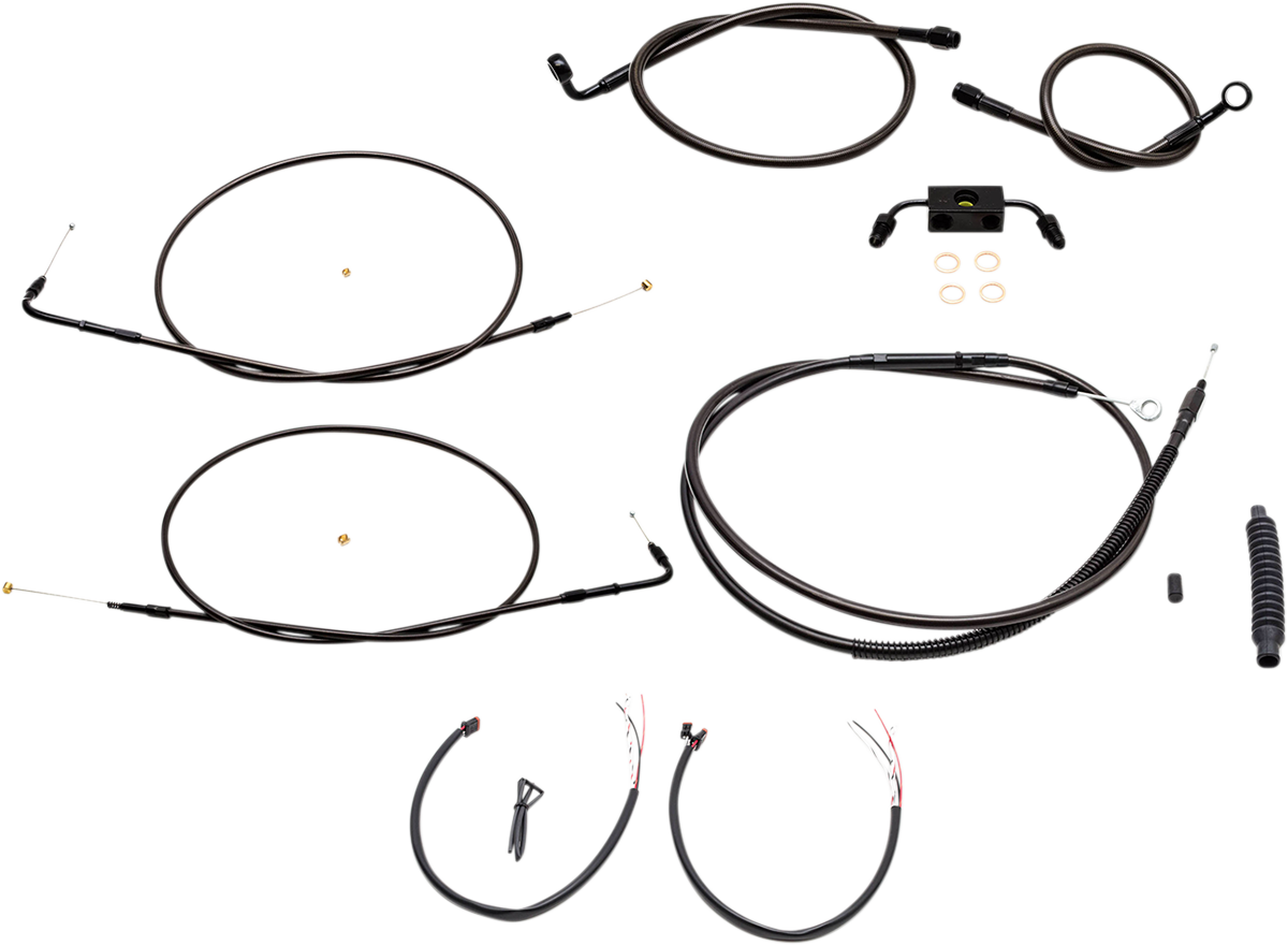 LA CHOPPERS Cable Kit - 12" - 14" Ape Hanger Handlebars - Midnight LA-8321KT2-13M