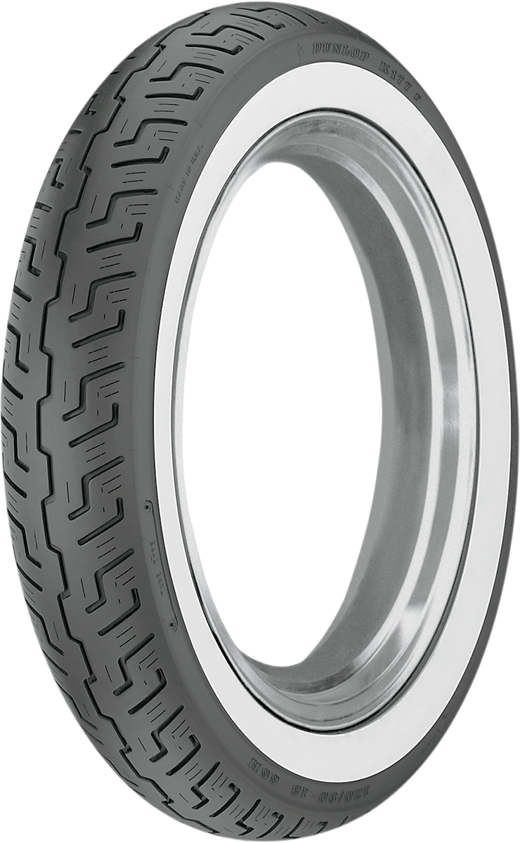 DUNLOP Tire - K177 - Front - 120/90-18 - Wide Whitewall - 65H 45104656