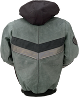 Z1R Thrasher Leather Jacket - Green/Gray - Large 2810-3814