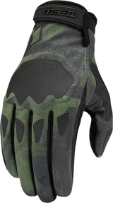 Open Box new  ICON Hooligan™ Battlescar Gloves - Green - Medium 3301-4124