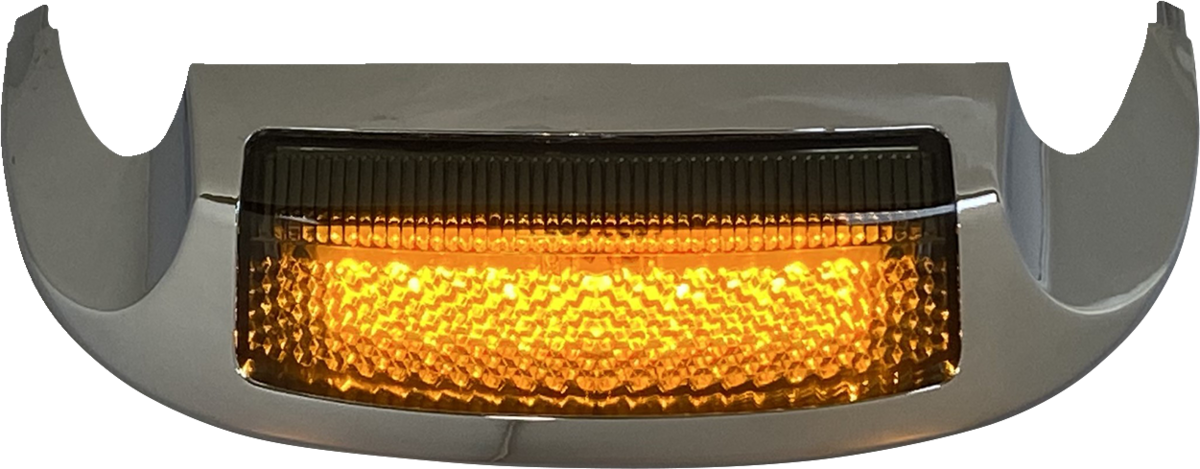 CUSTOM DYNAMICS Led Front Fender Tip - Amber LED/Smoke Lens - Chrome GEN-FT-AS