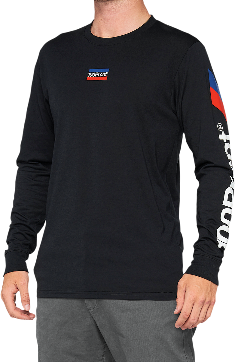 100% Aster Tech T-Shirt - Long-Sleeve - Black - Medium 35029-001-11