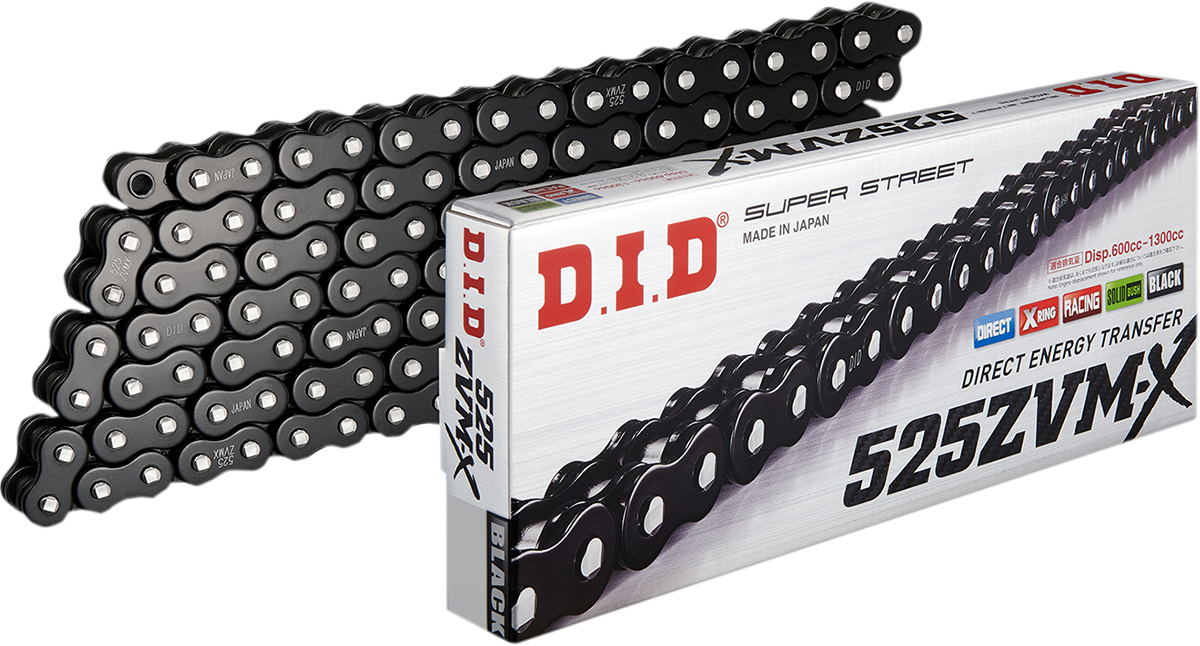 DID 525 ZVM-X Drive Chain - Black - 120 Link 525ZVMXB120Z