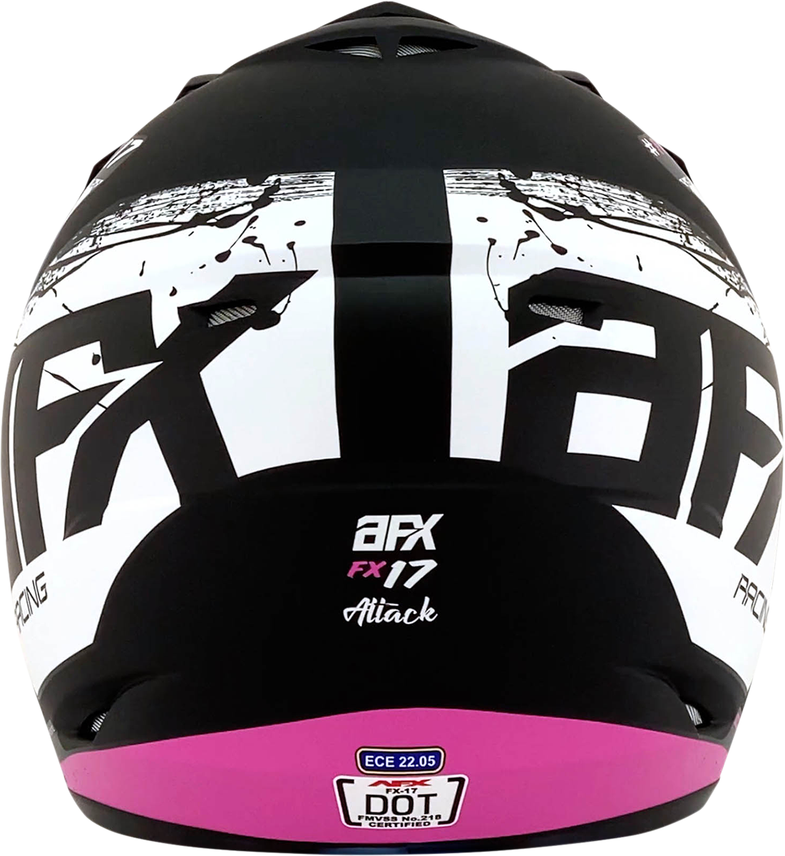 AFX FX-17Y Helmet - Attack - Matte Black/Fuchsia - Large 0111-1413