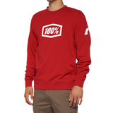 100% Icon Long-Sleeve Fleece Sweatshirt - Red - Large 20026-00012