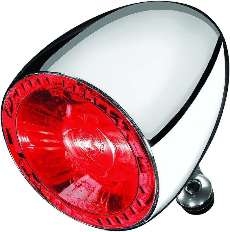 Kuryakyn Bullet 1000 Run Brake Taillight Clear Lens Red/Red Chrome 2860