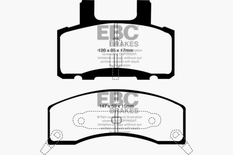 EBC 90-93 Chevrolet C20 8600 LB Greenstuff Front Brake Pads DP61274