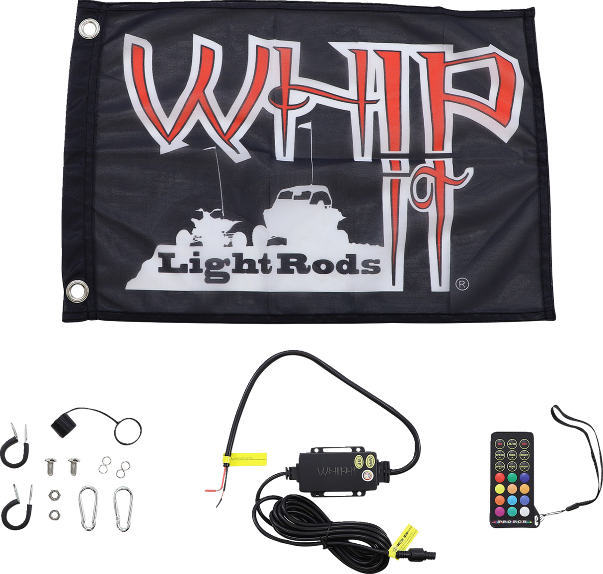 WHIPITLIGHTRODS 3' Light Rod Whip - Chase - Black SB-CHSBTR-131