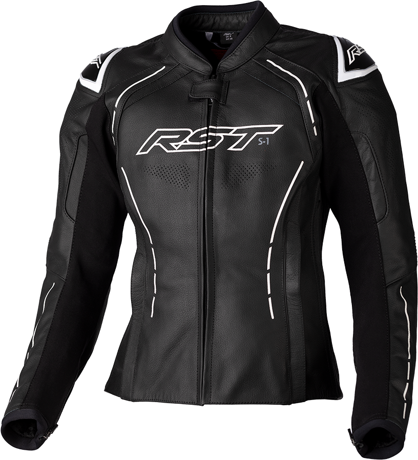 RST Ladies S1 Ce Jacket Black/White Leather Xl 103043WHI-16
