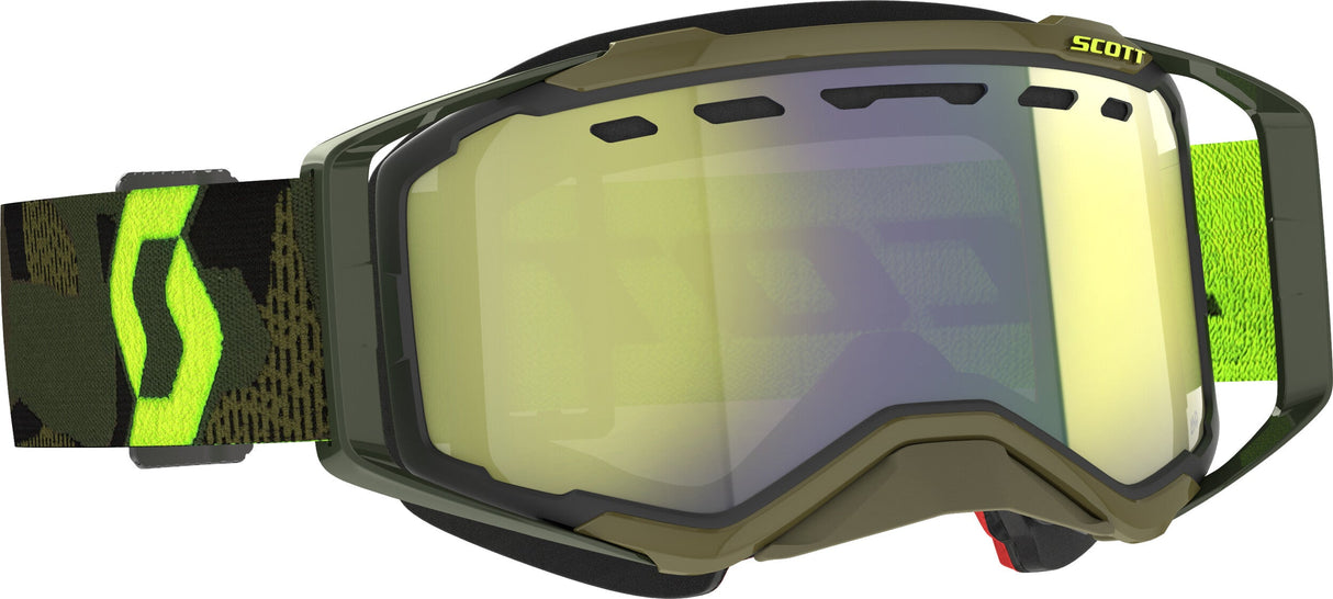 SCOTT Prospect Snwcrss Goggle Kaki Grn/Neon Ylw Enhcr Chrm 272846-7701335