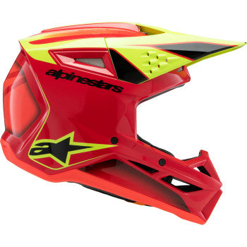 ALPINESTARS Youth SM3 Helmet - Fray - Gloss Red/Yellow Fluo/Black - Medium 8301625-3051-YM