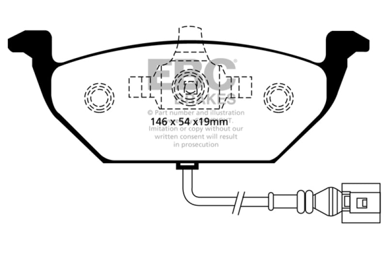 EBC 00-05 Volkswagen Beetle 2.0 Yellowstuff Front Brake Pads DP41329R