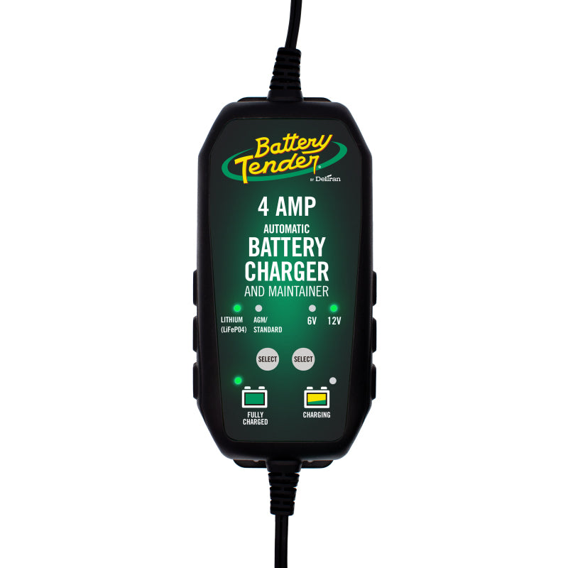 Battery Tender 6V 12V 4AMP Lead Acid and Lithium Selectable Battery Charger 022-0209-BT-WH