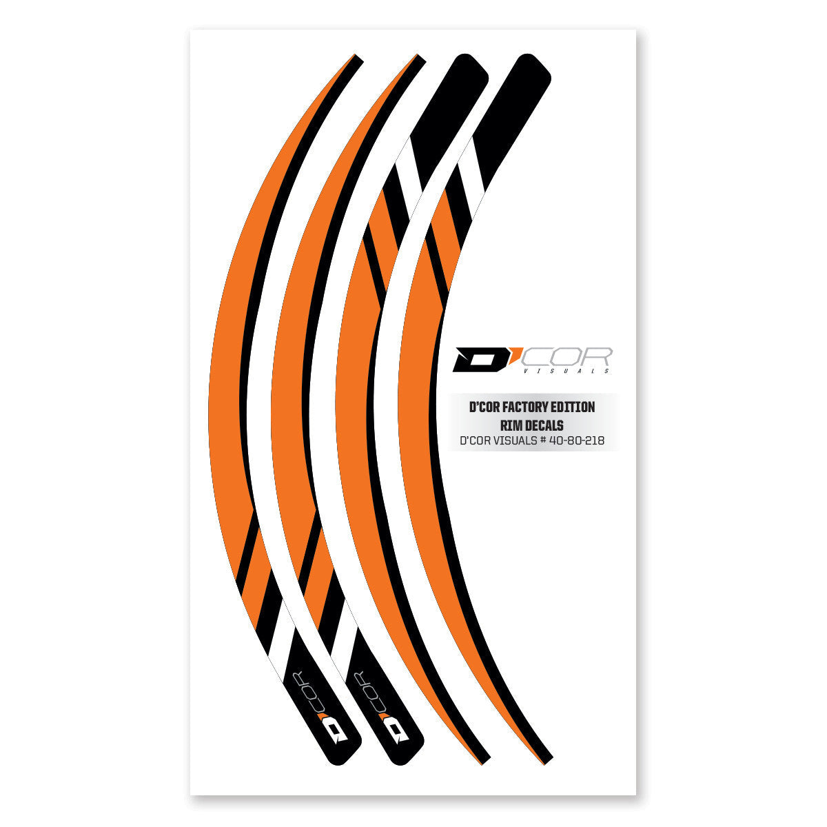 D-COR Rim Decals Orange 4 Pc Set Org Rim Decals 4 Pc Set 40-80-218