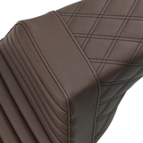 SADDLEMEN Step-Up Seat - Front Tuck-n-Roll/Rear Lattice Stitch - Brown 897-06-176BR