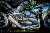 Vandemon  Brushed Titanium Exhaust System Ninja H2 & H2R 2015-24 KAWAH2TICSBRUEXHD