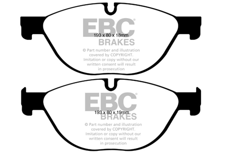 EBC 12-13 BMW 528 2.0 Turbo (F10) Performance Yellowstuff Front Brake Pads DP42019R