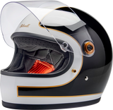 BILTWELL Gringo S Helmet - Gloss White/Black Tracker - XS 1003-566-501