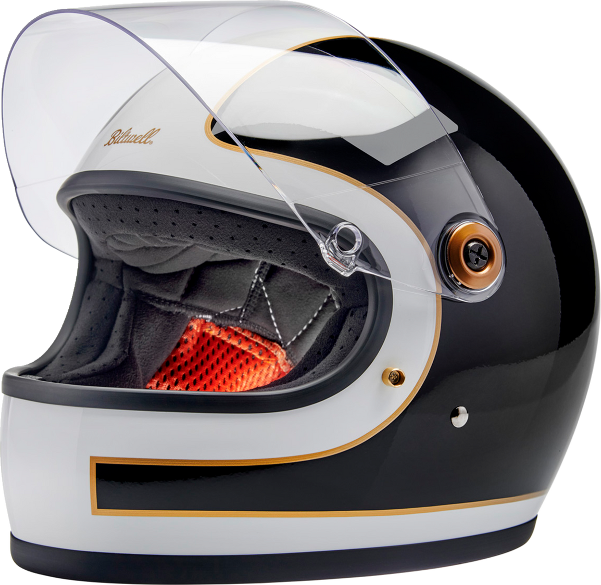 BILTWELL Gringo S Helmet - Gloss White/Black Tracker - 2XL 1003-566-506