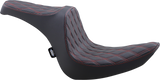 DRAG SPECIALTIES Predator III Seat - Double Diamond - Black w /Red Stitching - Softail '06-'17 8021440