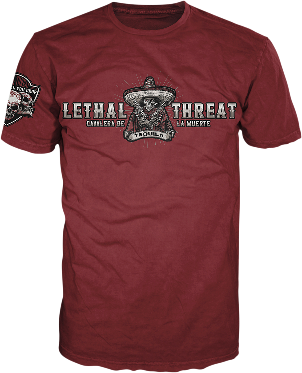 LETHAL THREAT Vintage Velocity Bandido Tequila T-Shirt - Burgundy - 3XL VV40161XXXL