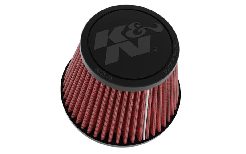 K&N Universal Clamp-on Air Filter 2in Flange ID 5-3/16in Base 3-1/2in Top 3-11/16in Height w/ Vent RU-9920