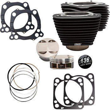 S&S CYCLE 136" Big Bore Cylinder Kit - Black - M8 910-0849