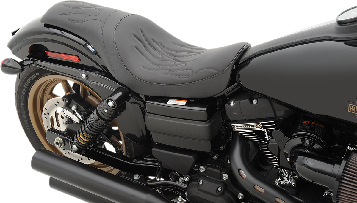 DRAG SPECIALTIES Predator Seat - Flame Stitched - '06-'17 Dyna 0803-0290