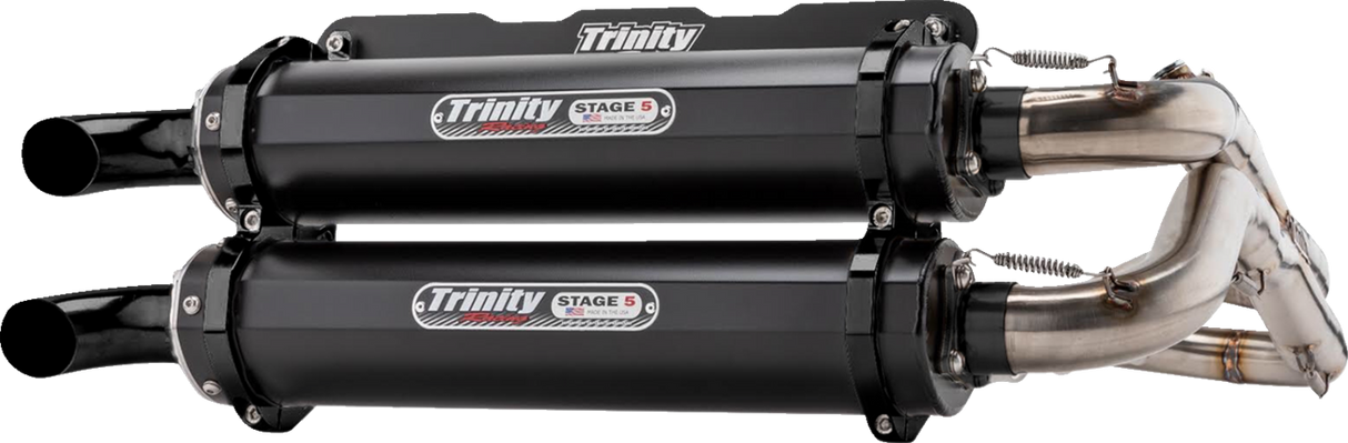 TRINITY RACING Dual Exhaust - Cerakote Black 	RZR RS1 4x4  2018-2022 TR-4166D-C2