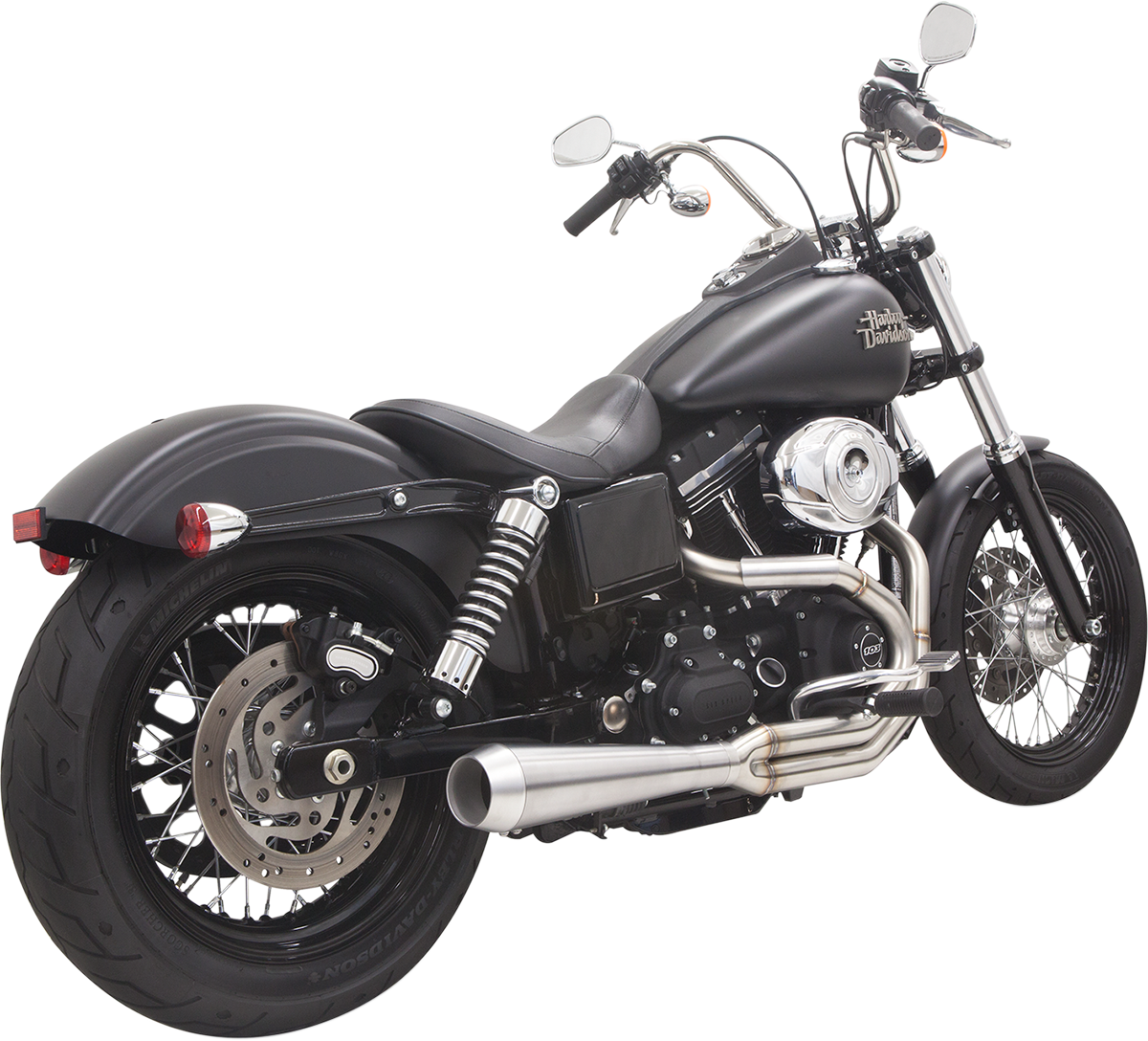 BASSANI XHAUST Road Rage 3 Exhaust - Stainless  1991-2017 Dyna /Fat Bob 1D1SS