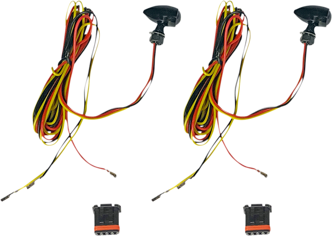 CUSTOM DYNAMICS Micro Turn Signals - Dual - Amber/Red - Black CD-MICRO-AR-B