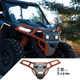 RAVEK Front Bumper/Skid Plate with White Lights - Orange - RZR XP 1000 64-317ORL