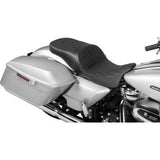 DRAG SPECIALTIES SEATS Extended Reach Freedom Seat - Vinyl - Double Diamond - Black Stitch - FLT/FLH '09-'24 0801-1980