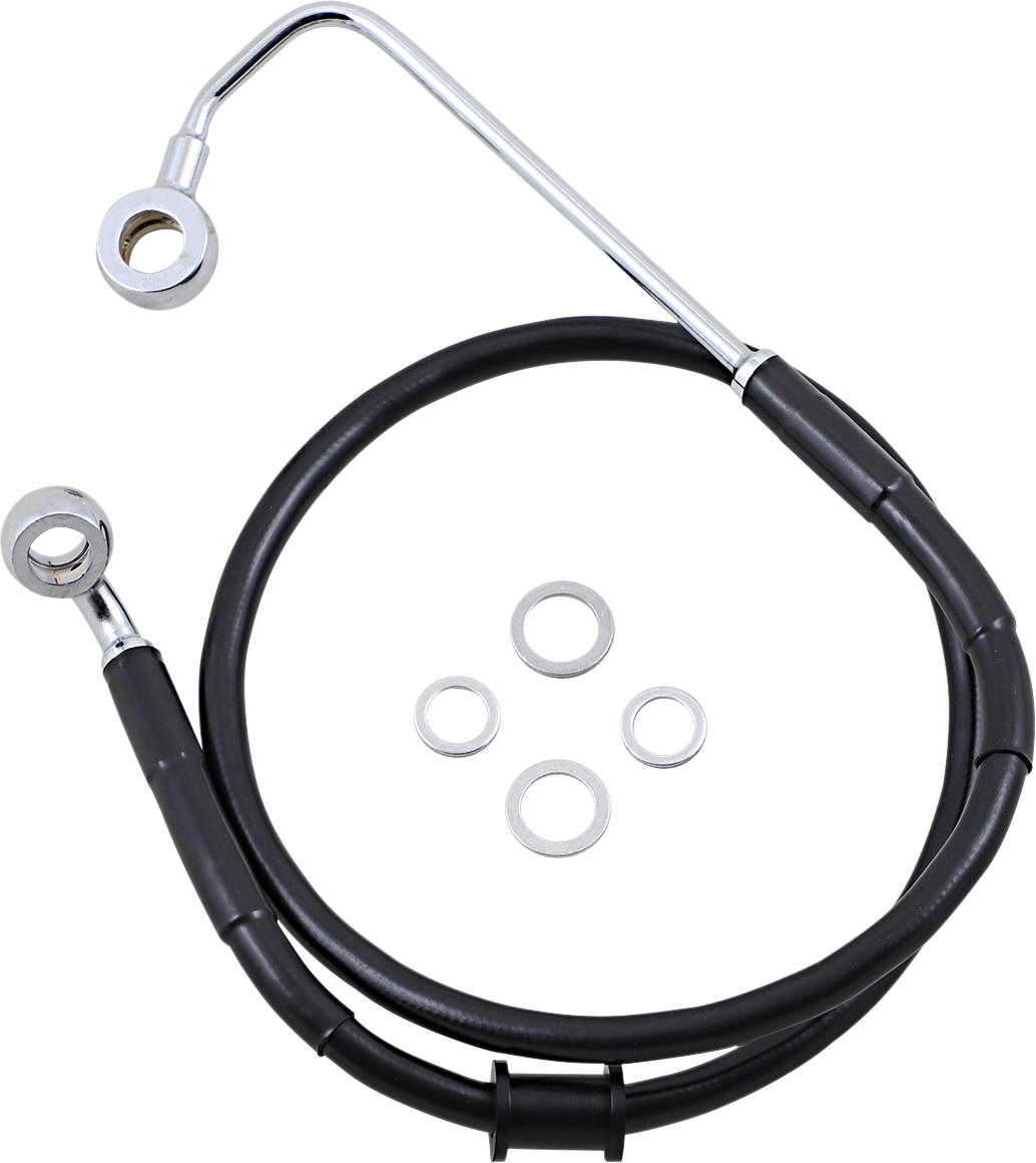 DRAG SPECIALTIES Brake Line - Front (Upper) - Black 618302-BLK