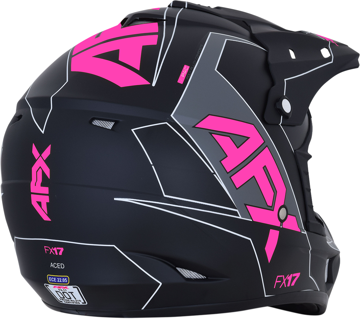 AFX FX-17 Helmet - Aced - Matte Black/Pink - Small 0110-6510