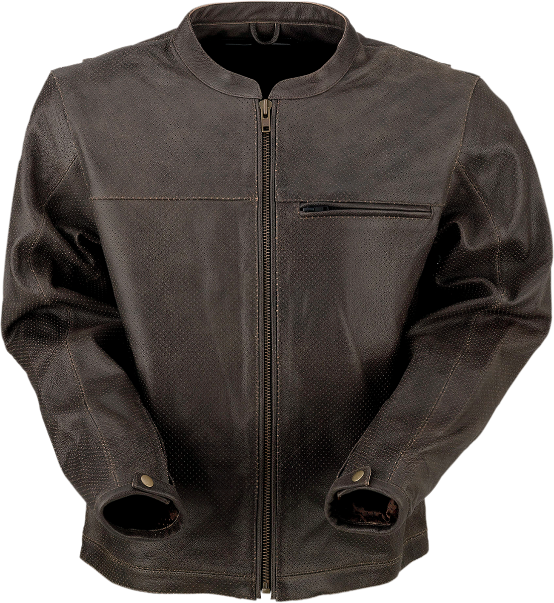 Z1R Munition Perforated Leather Jacket - Brown - XL 2810-3807