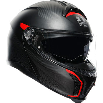 AGV Tourmodular Helmet - Frequency - Matte Gunmetal/Red - Large 211251F2OY00514