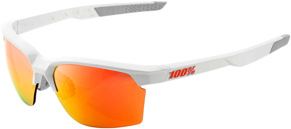 100% Sportcoupe Sunglasses - White - Red Mirror 61020-000-43