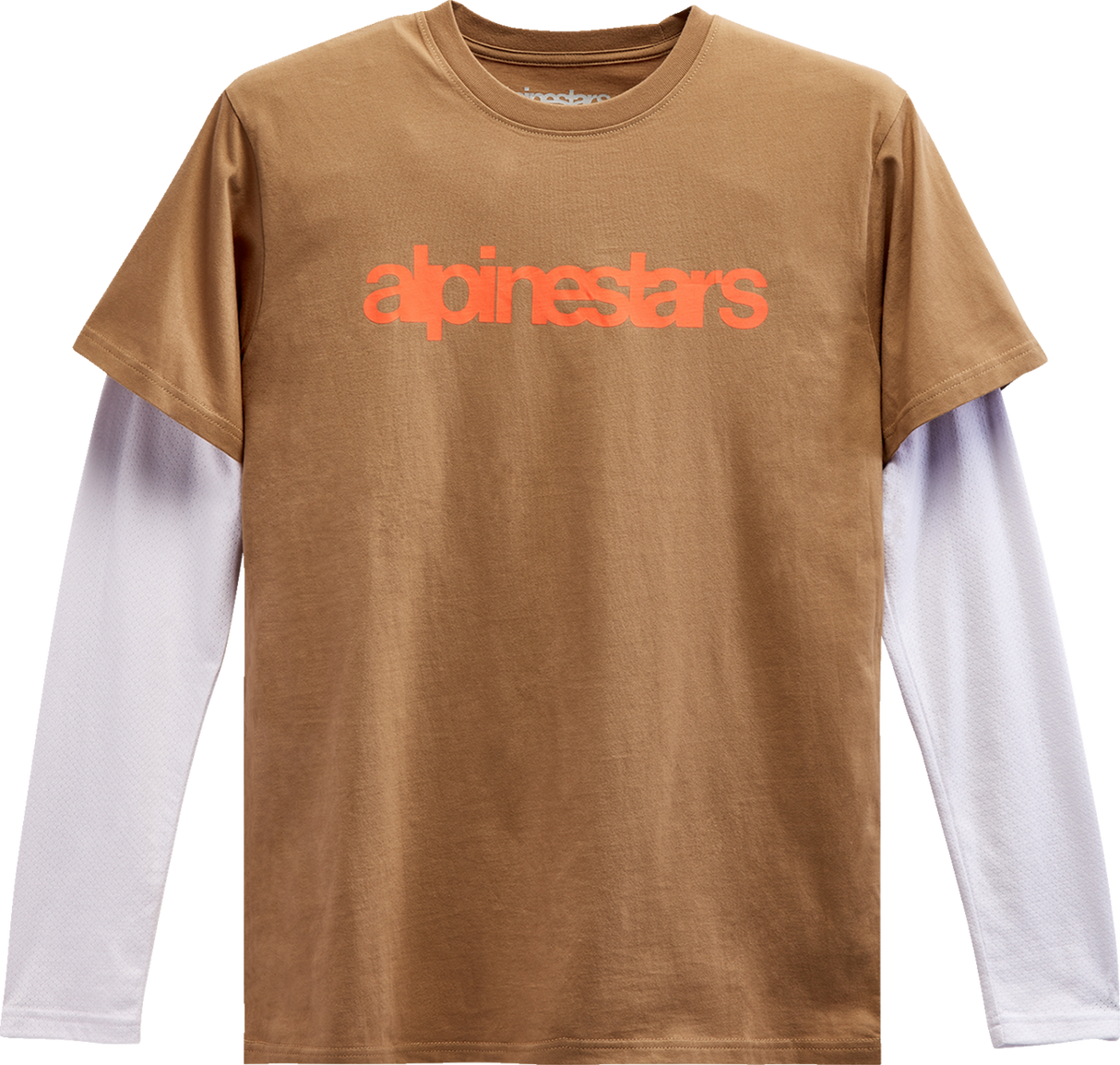 ALPINESTARS Stack Long-Sleeve T-Shirt - Sand/Warm Red - 2XL 12137130023312X