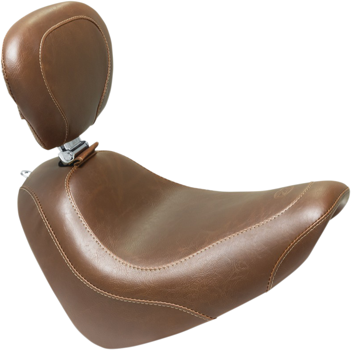 MUSTANG Seat - Wide Tripper Solo - with Backrest - Smooth - Brown 83010