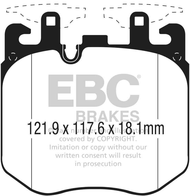 EBC 2015+ BMW 750 4.4L Twin Turbo (G12) Redstuff Front Brake Pads DP32304C