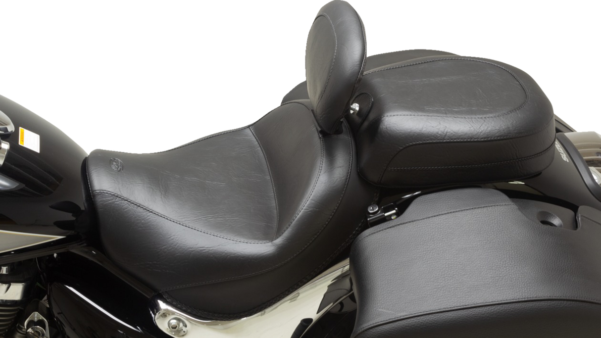 MUSTANG Recessed Wide Touring Seat - Passenger - Black w/o Studs - C90T '15-'19 89207