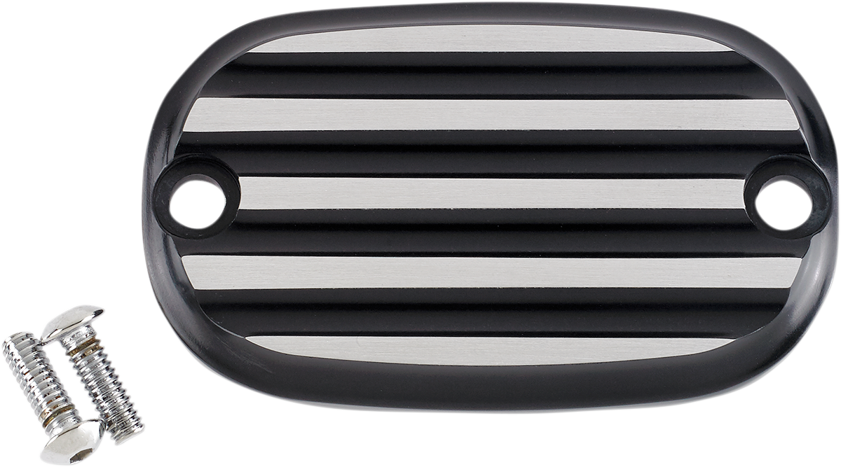 JOKER MACHINE Master Cylinder Cover - Finned - Black/Silver 08-01-2002