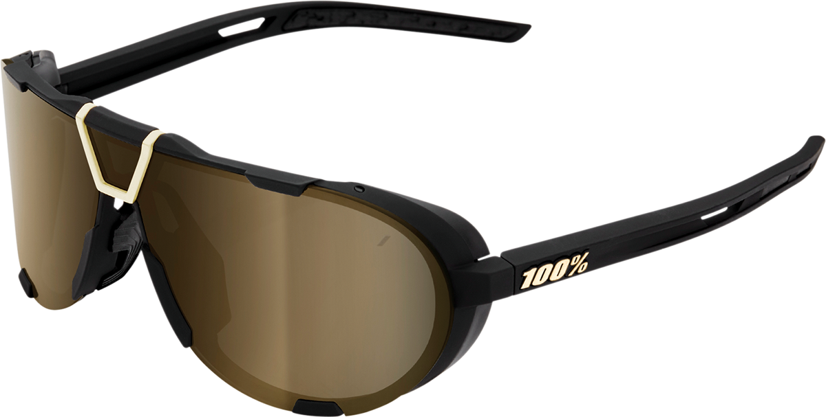 100% Westcraft Sunglasses - Soft Tact Black - Soft Gold Mirror 61046-258-01